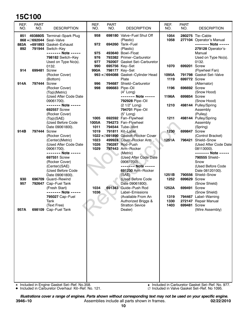 Not for reproduction | CHAMPION ST969BS User Manual | Page 10 / 12