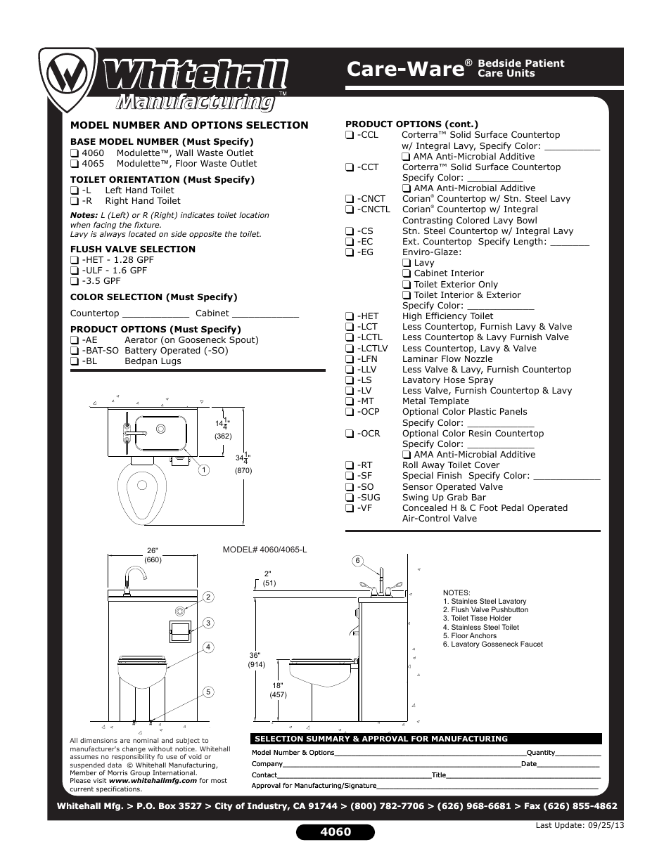Care-ware | Whitehall Manufacturing 4065 User Manual | Page 2 / 2
