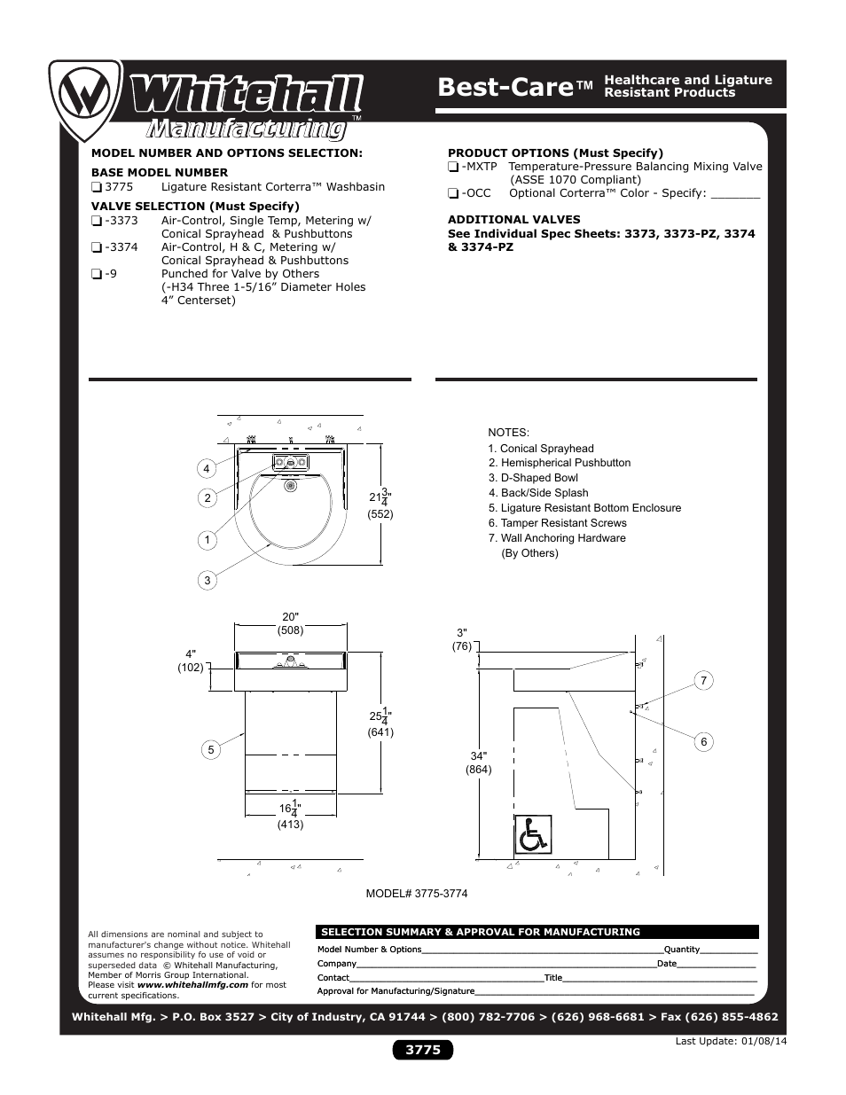 Best-care | Whitehall Manufacturing 3775 User Manual | Page 2 / 2