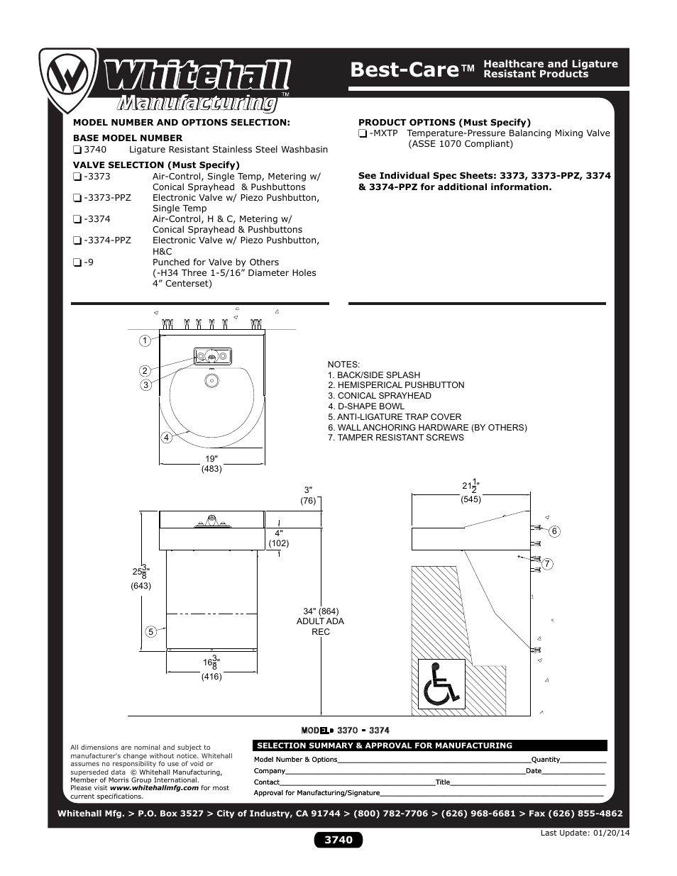 Best-care | Whitehall Manufacturing 3740 User Manual | Page 2 / 2