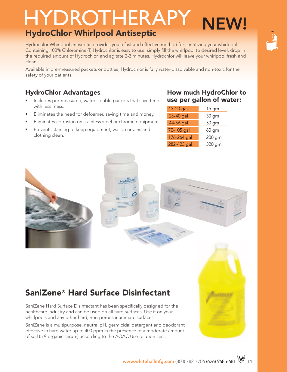 Whitehall Manufacturing Hydrochlor Whirlpool antiseptic User Manual | 1 page
