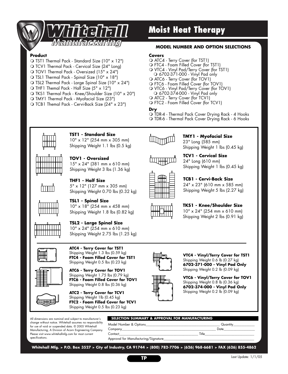 Moist heat therapy | Whitehall Manufacturing Thermal Pack User Manual | Page 2 / 2