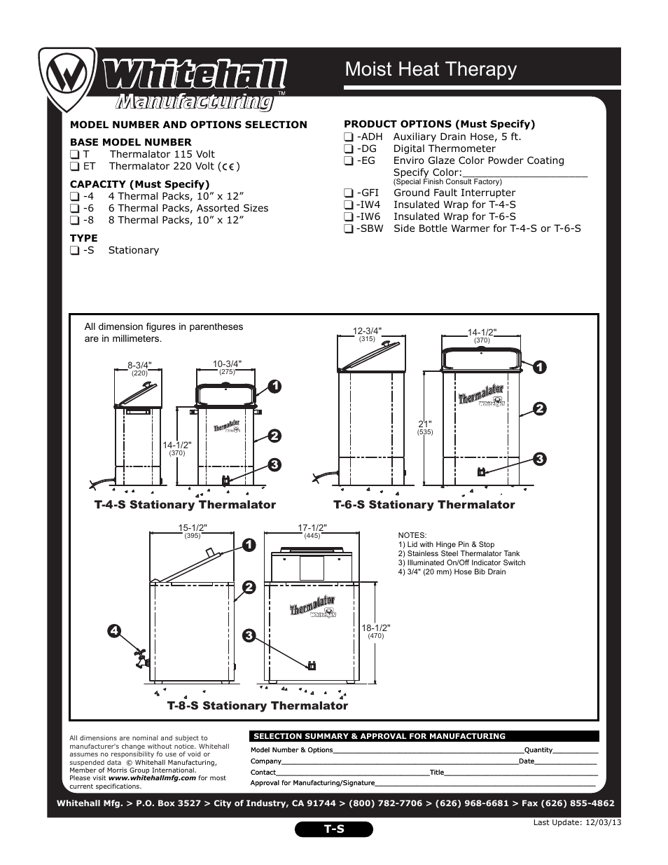Moist heat therapy | Whitehall Manufacturing T-8-S User Manual | Page 2 / 2