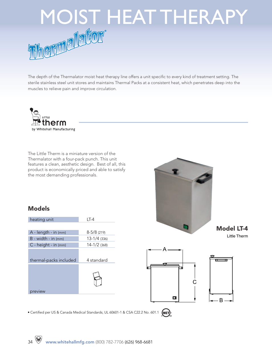 Whitehall Manufacturing LT-4 User Manual | 1 page