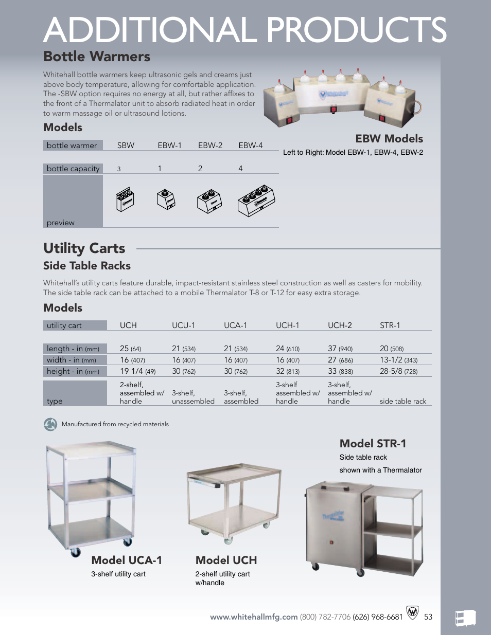 Whitehall Manufacturing STR-1 User Manual | 1 page