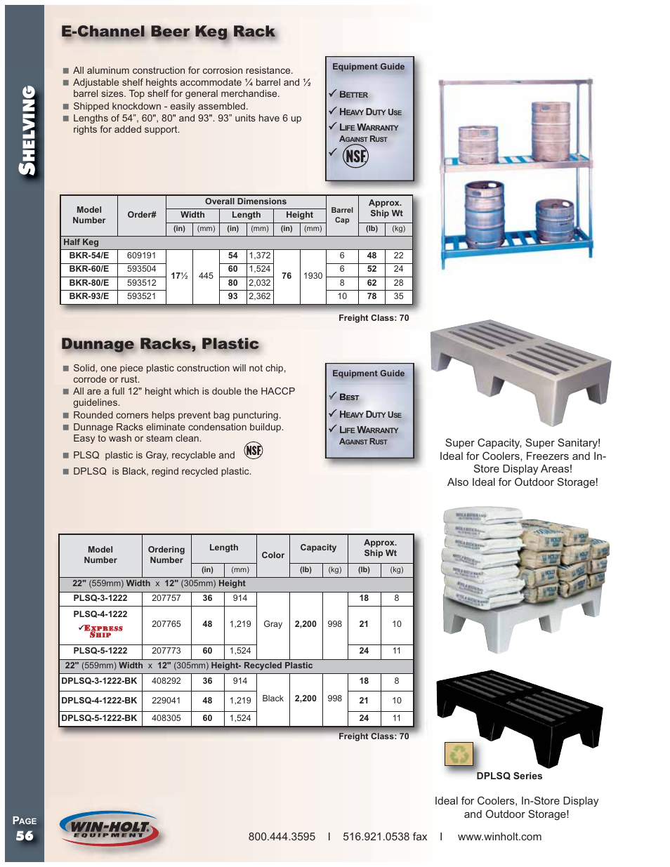 Win-Holt PLSQ Series Dunnage Racks User Manual | 3 pages