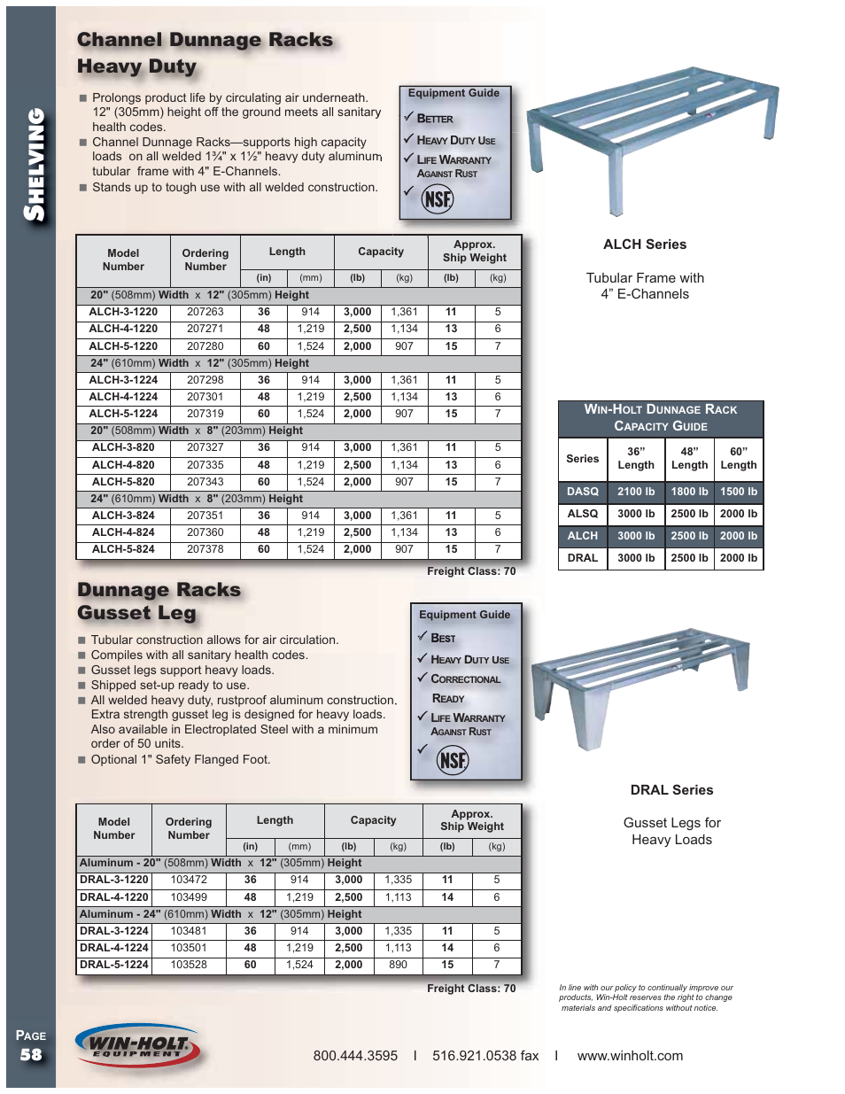 Hel ving, Dunnage racks gusset leg, Channel dunnage racks heavy duty | Win-Holt PLSQ Series Dunnage Racks User Manual | Page 3 / 3