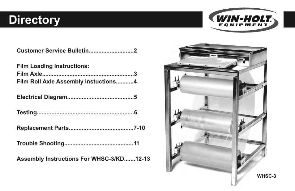Directory | Win-Holt WHSS-1 User Manual | Page 2 / 14