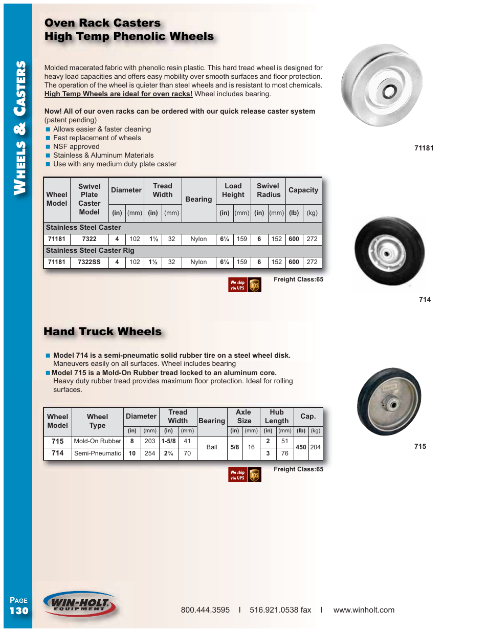 Winholtcatalog2009(2) 136, Heels, Asters | Hand truck wheels, Oven rack casters high temp phenolic wheels | Win-Holt Wheels&Casters User Manual | Page 3 / 3