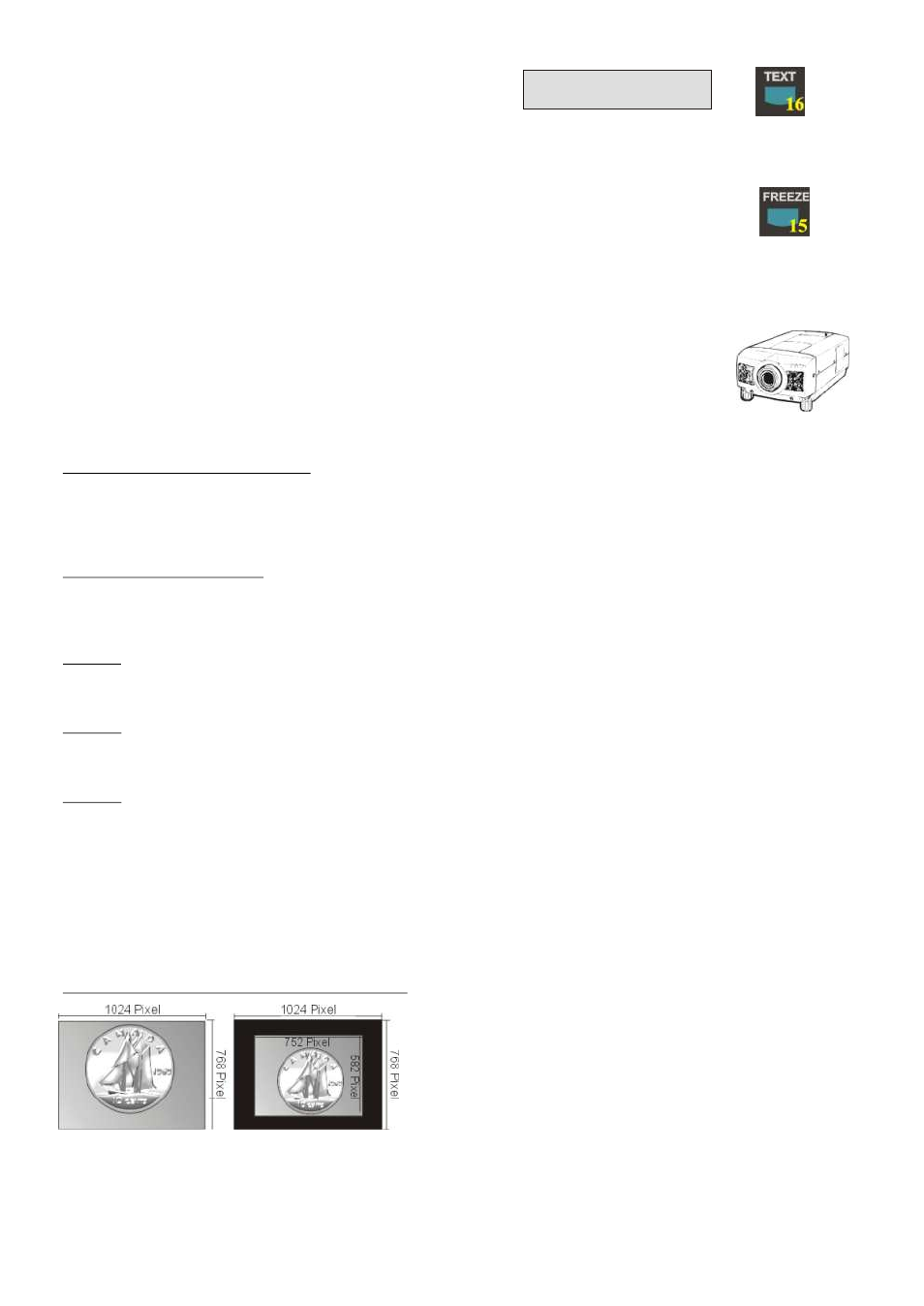 Seite11, Important, Special adjustment of lcd-/dlp-projectors | Freeze function, Text enhancement | WolfVision VZ-17 User Manual | Page 11 / 20