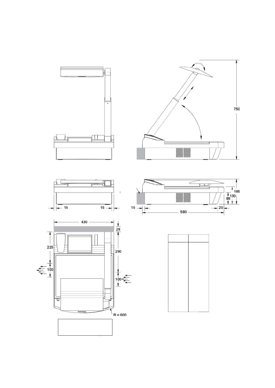 Seite17, Dimensions, All visualizers) | WolfVision VZ-17 User Manual | Page 17 / 20
