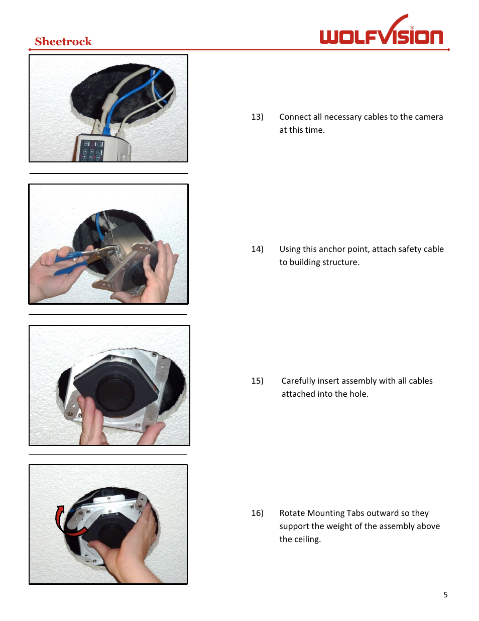 WolfVision EYE Series Mounting Kit User Manual | Page 13 / 16