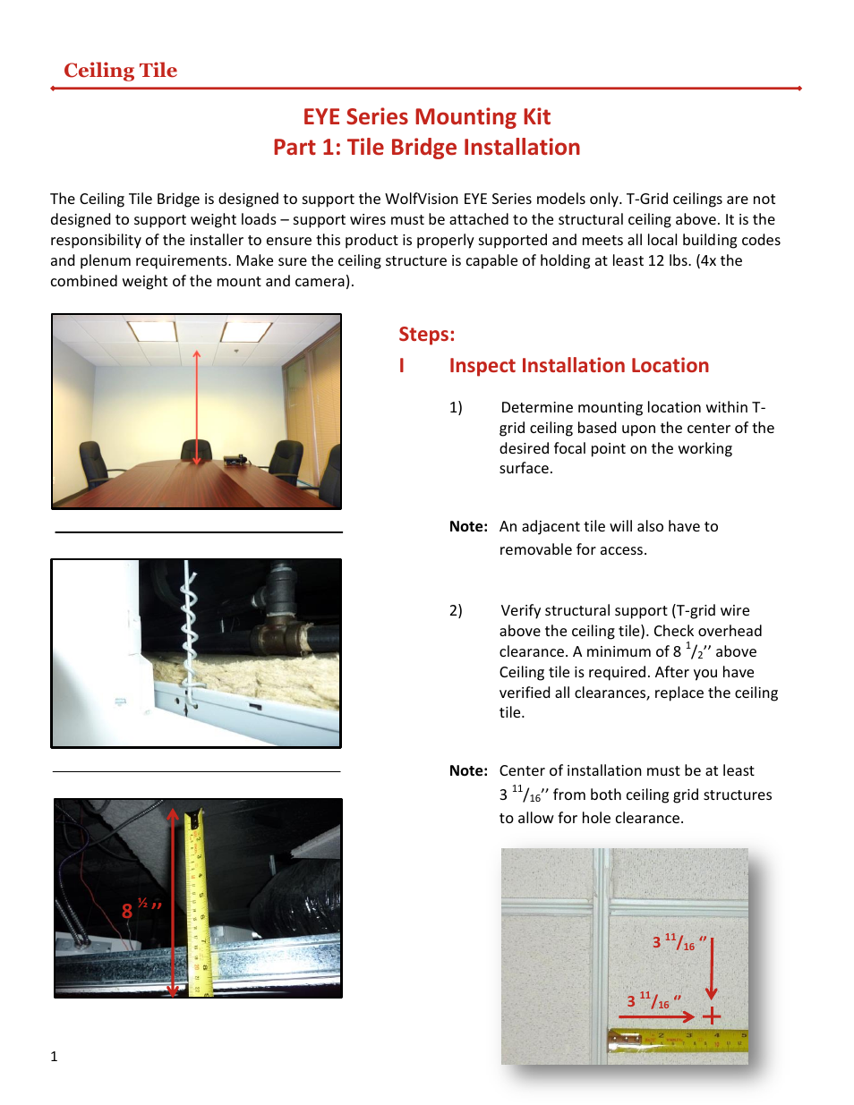 WolfVision EYE Series Mounting Kit User Manual | Page 2 / 16