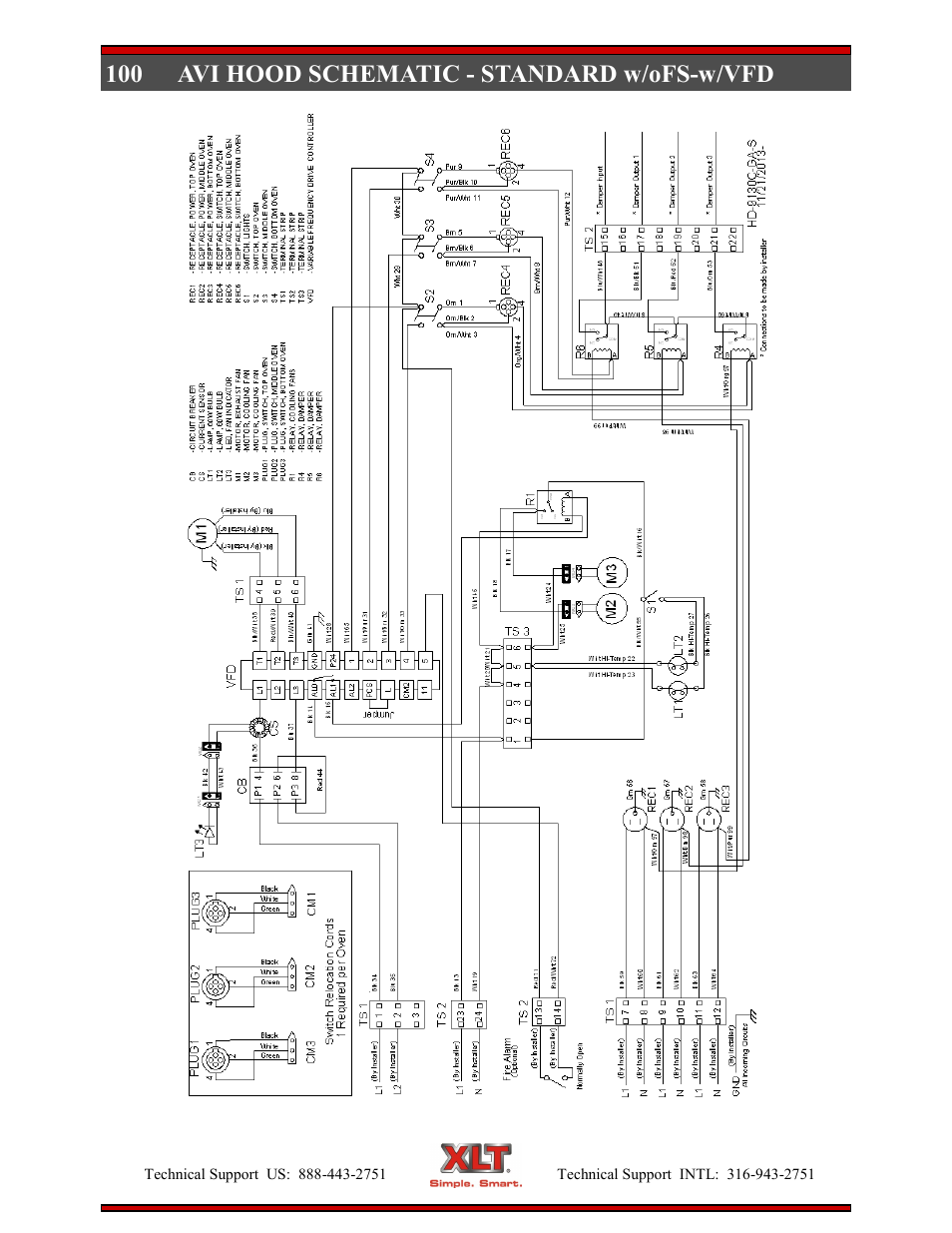 100 avi hood schematic - standard w/ofs-w/vfd | XLT XD-9004E User Manual | Page 100 / 114