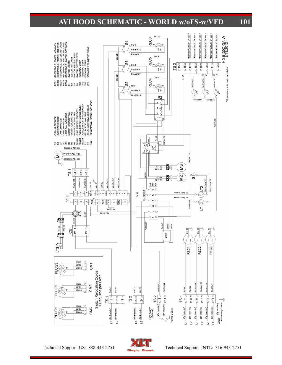 101 avi hood schematic - world w/ofs-w/vfd | XLT XD-9004E User Manual | Page 101 / 114