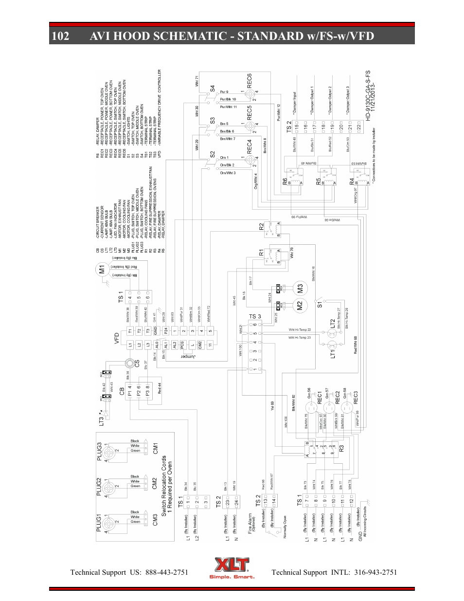 102 avi hood schematic - standard w/fs-w/vfd | XLT XD-9004E User Manual | Page 102 / 114