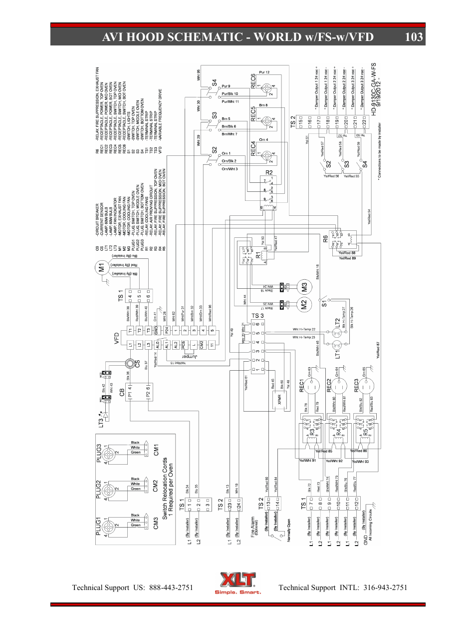 103 avi hood schematic - world w/fs-w/vfd | XLT XD-9004E User Manual | Page 103 / 114