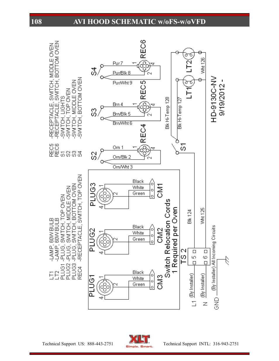 108 avi hood schematic w/ofs-w/ovfd | XLT XD-9004E User Manual | Page 108 / 114