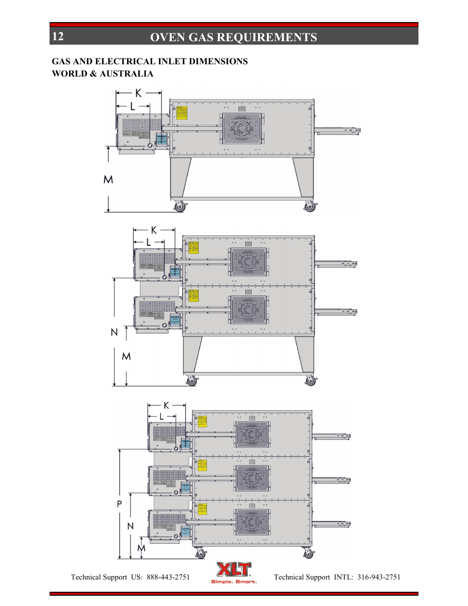 12 oven gas requirements | XLT XD-9004E User Manual | Page 12 / 114