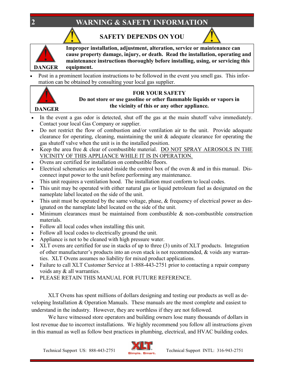 2warning & safety information, Safety depends on you | XLT XD-9004E User Manual | Page 2 / 114