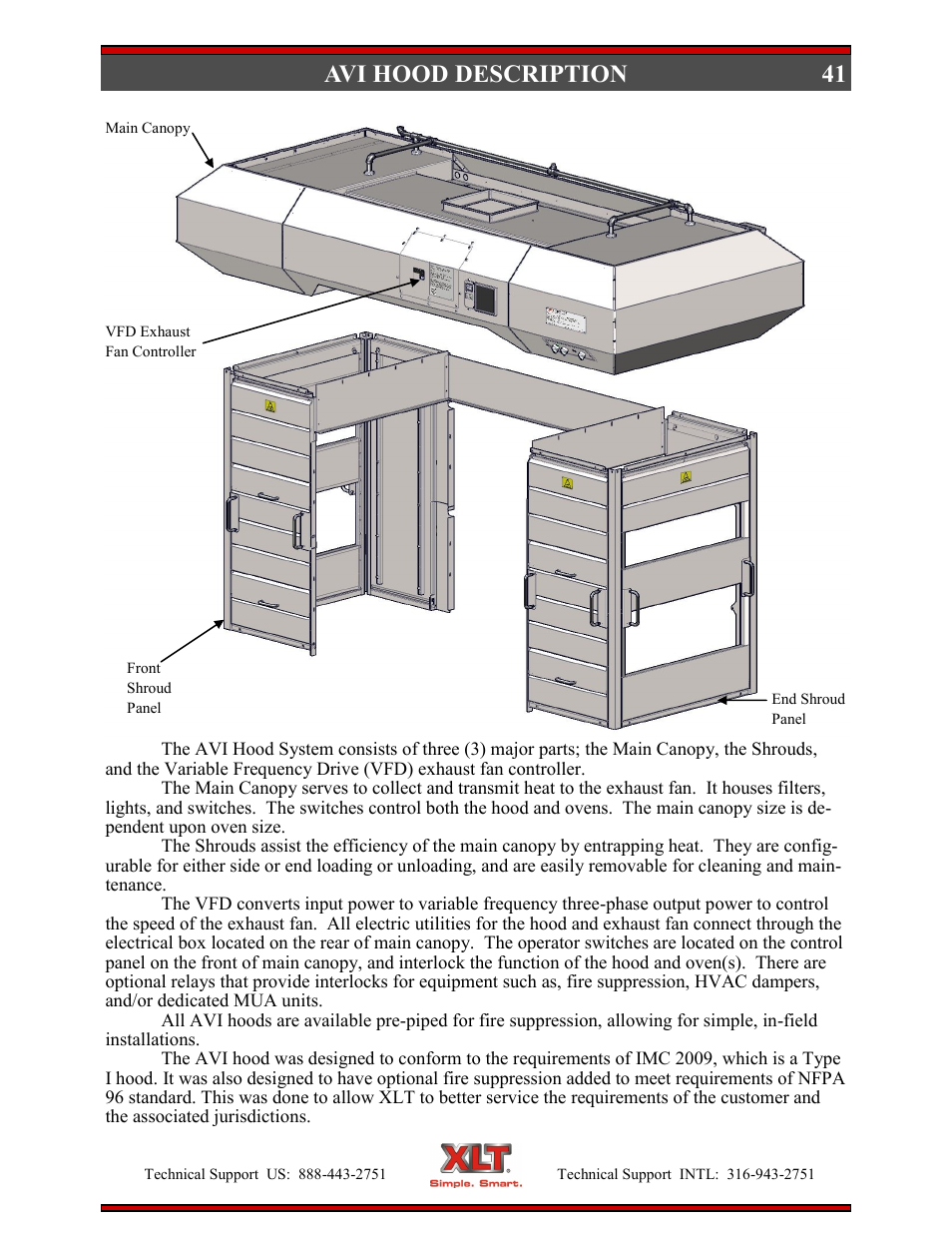 41 avi hood description | XLT XD-9004E User Manual | Page 41 / 114