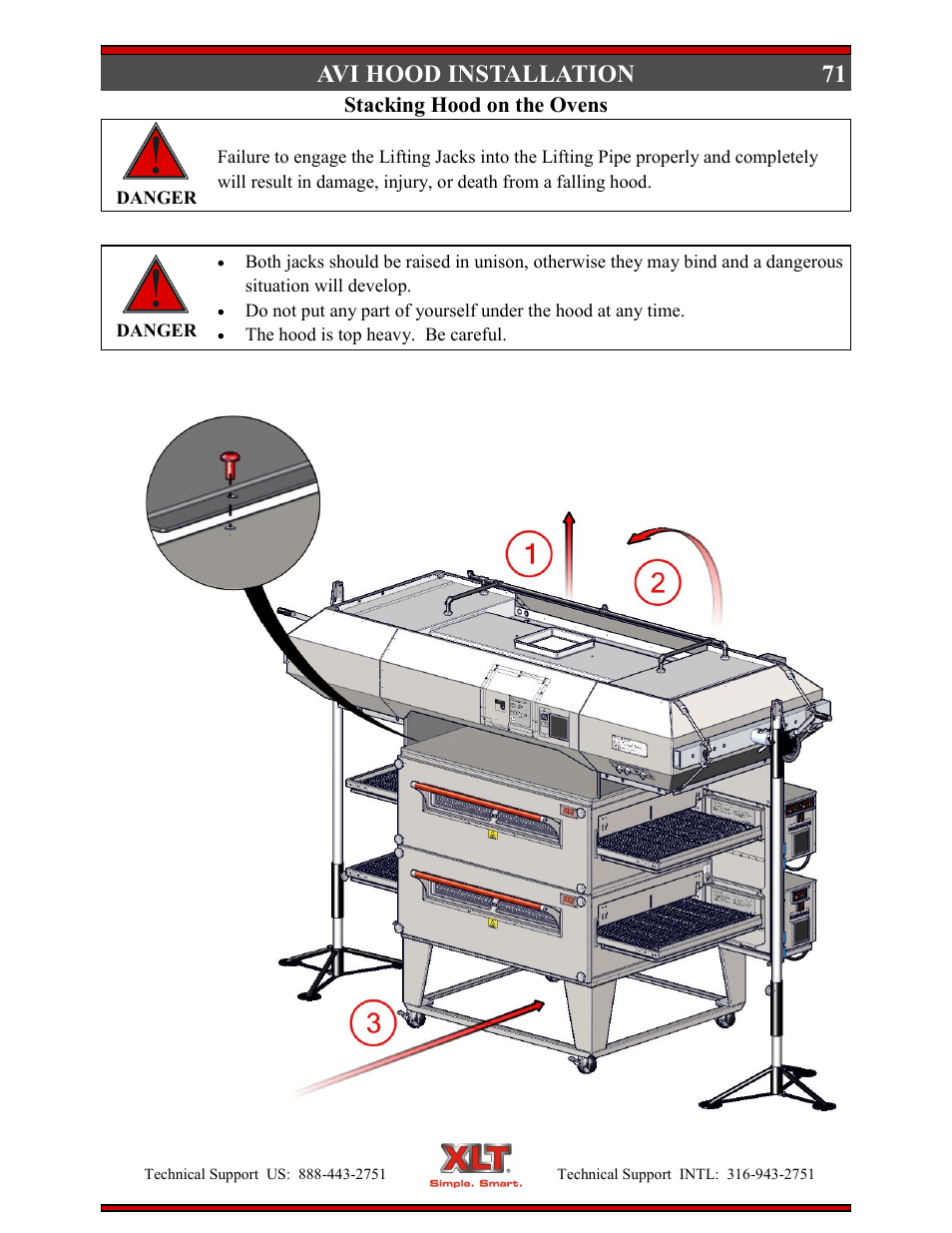 Avi hood installation | XLT XD-9004E User Manual | Page 71 / 114