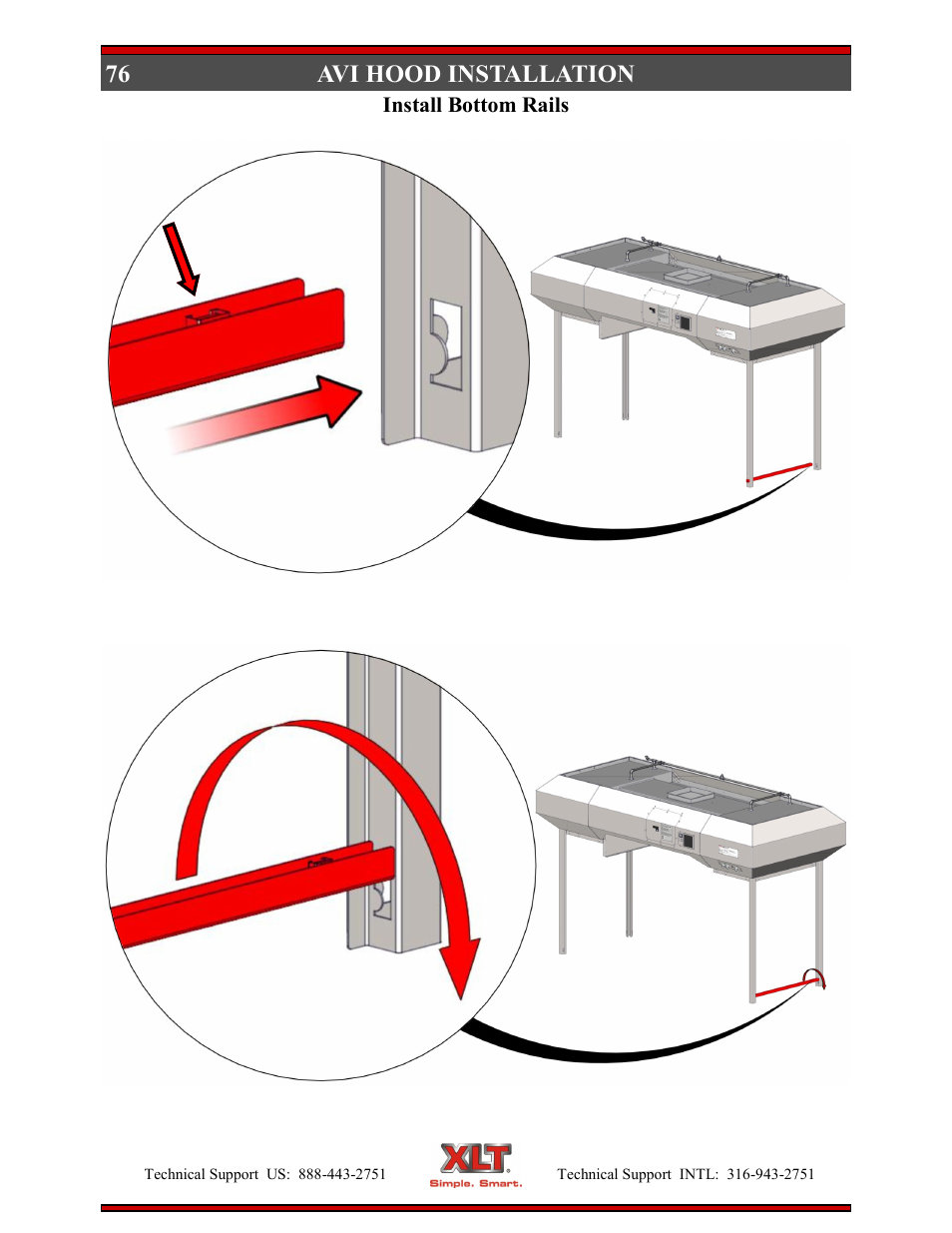 Avi hood installation | XLT XD-9004E User Manual | Page 76 / 114