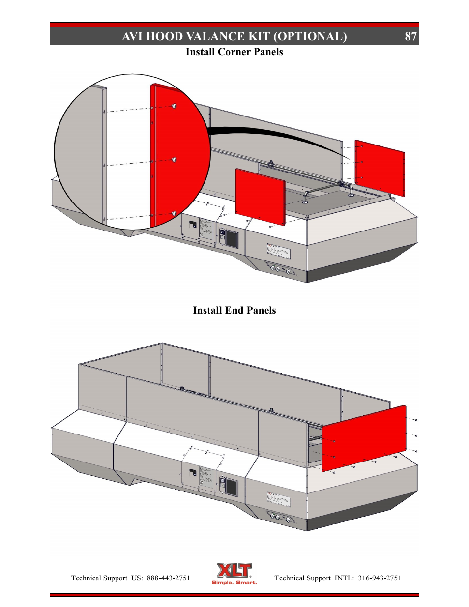 Avi hood valance kit (optional) | XLT XD-9004E User Manual | Page 87 / 114