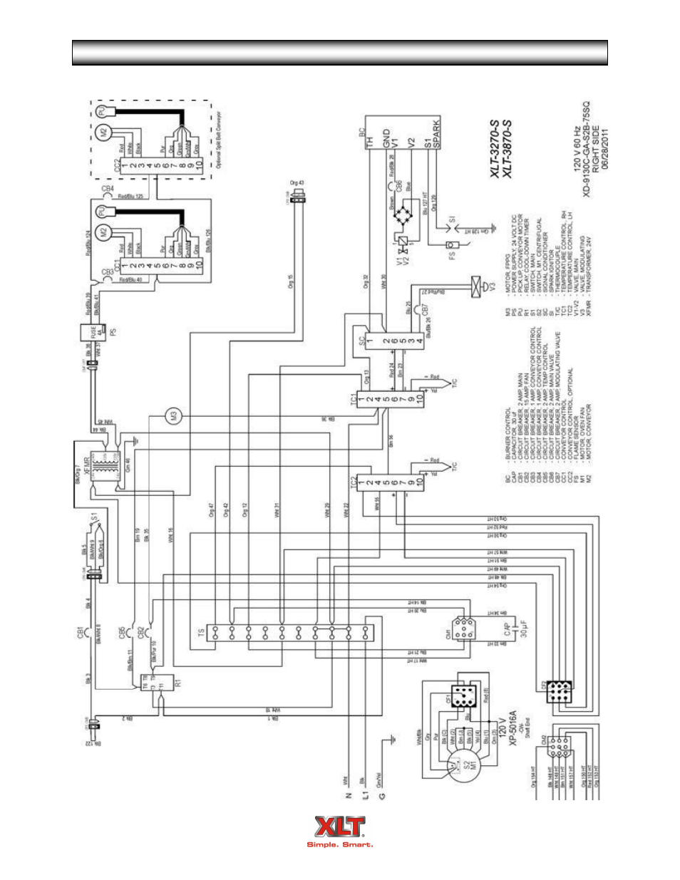 Oven schematic - standard 2 box rh | XLT XD-9004A User Manual | Page 91 / 102