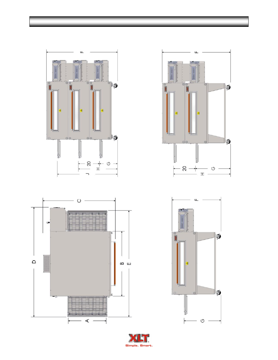Oven dimensions | XLT XD-9004B User Manual | Page 10 / 106