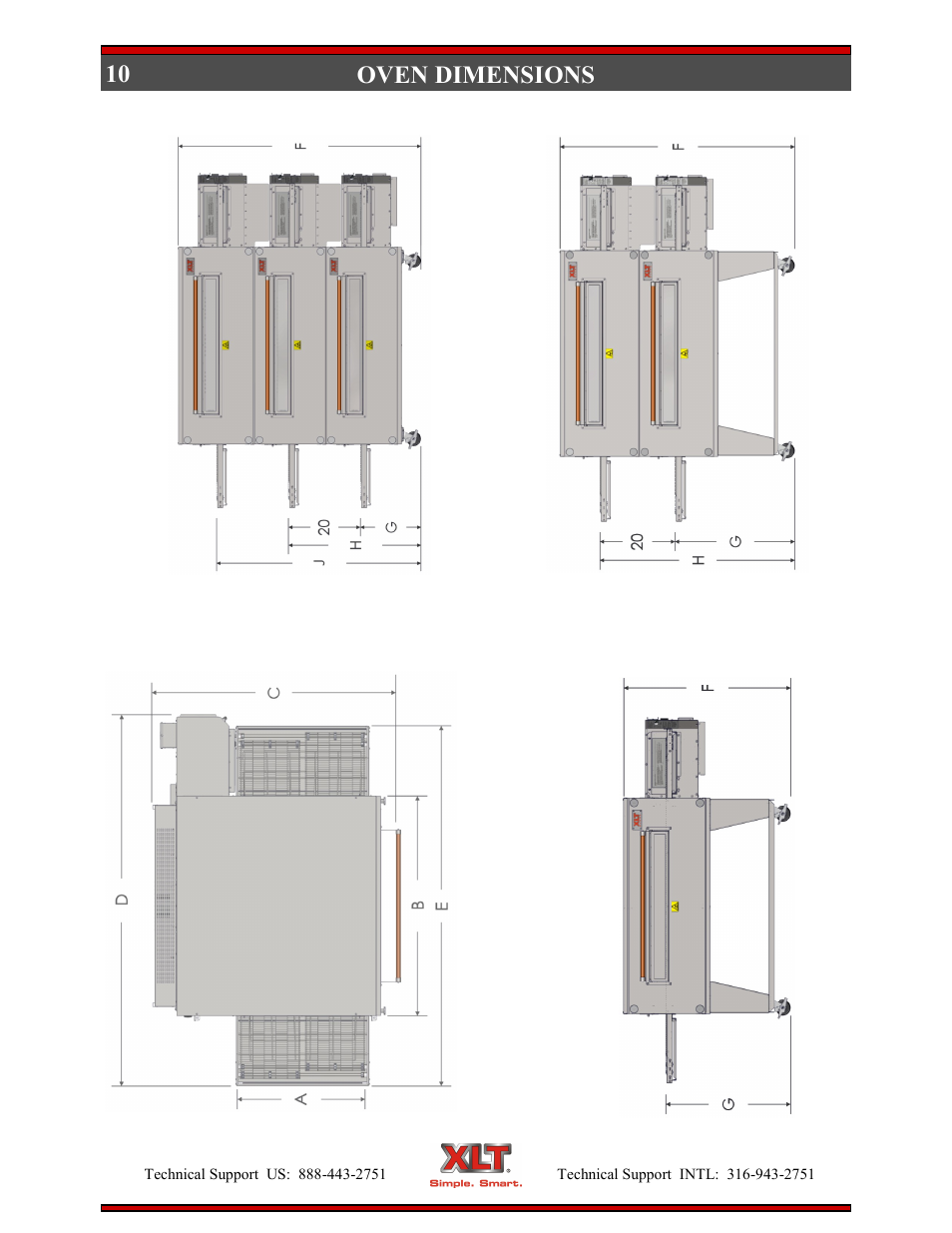 10 oven dimensions | XLT XD-9005B User Manual | Page 10 / 102