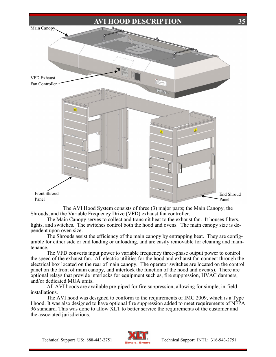 35 avi hood description | XLT XD-9005B User Manual | Page 35 / 102