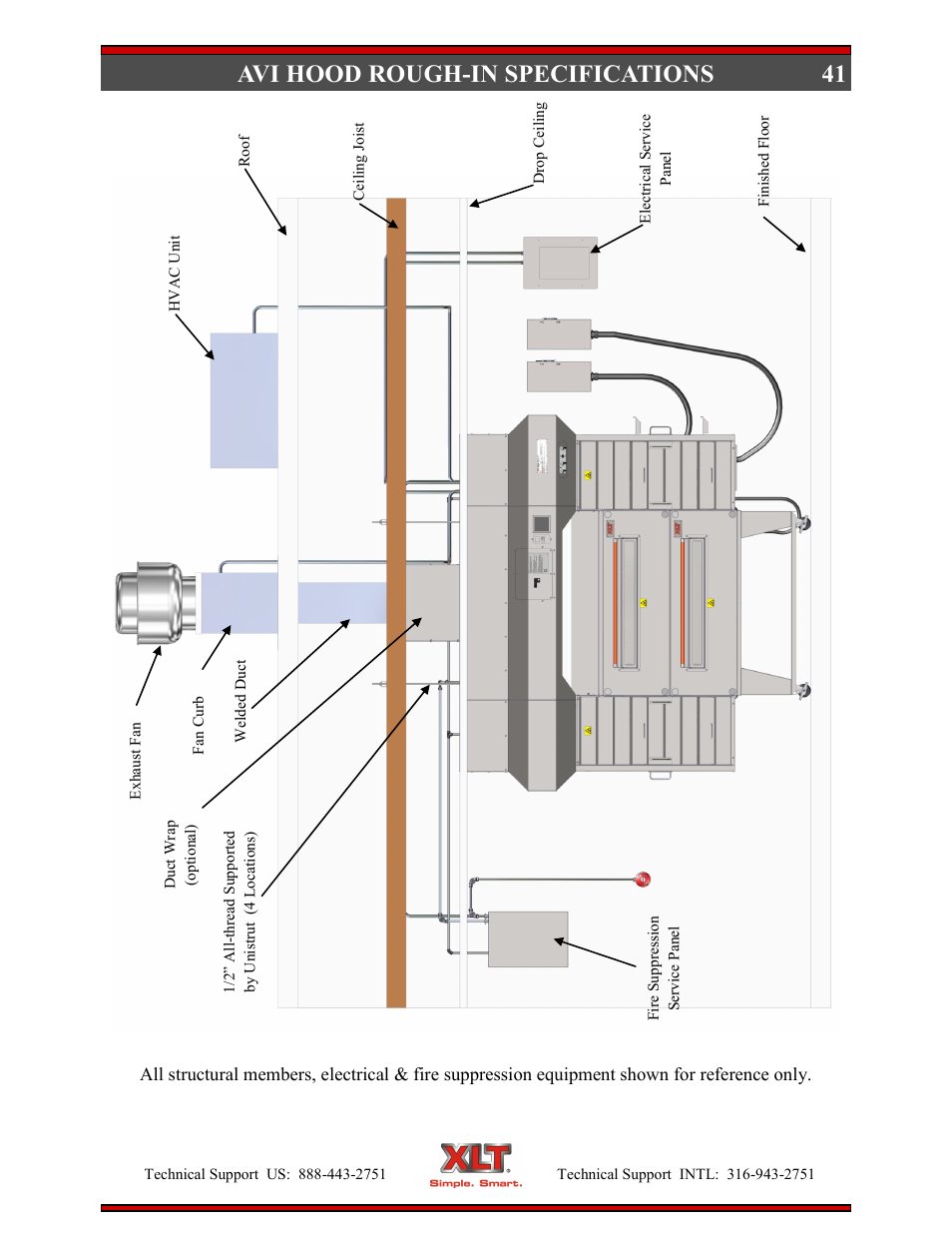 41 avi hood rough-in specifications | XLT XD-9005B User Manual | Page 41 / 102