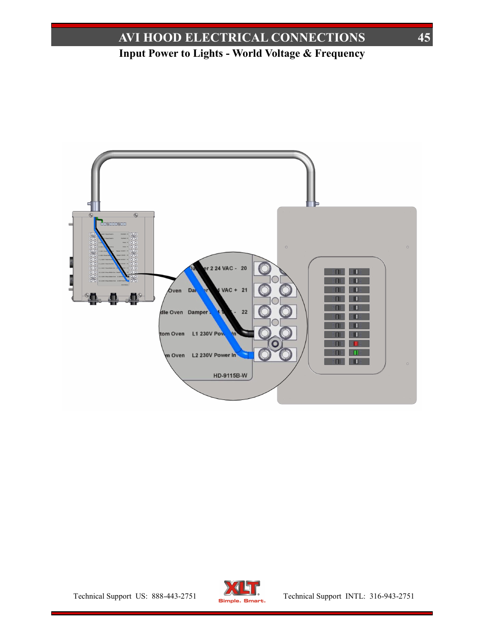 Avi hood electrical connections | XLT XD-9005B User Manual | Page 45 / 102