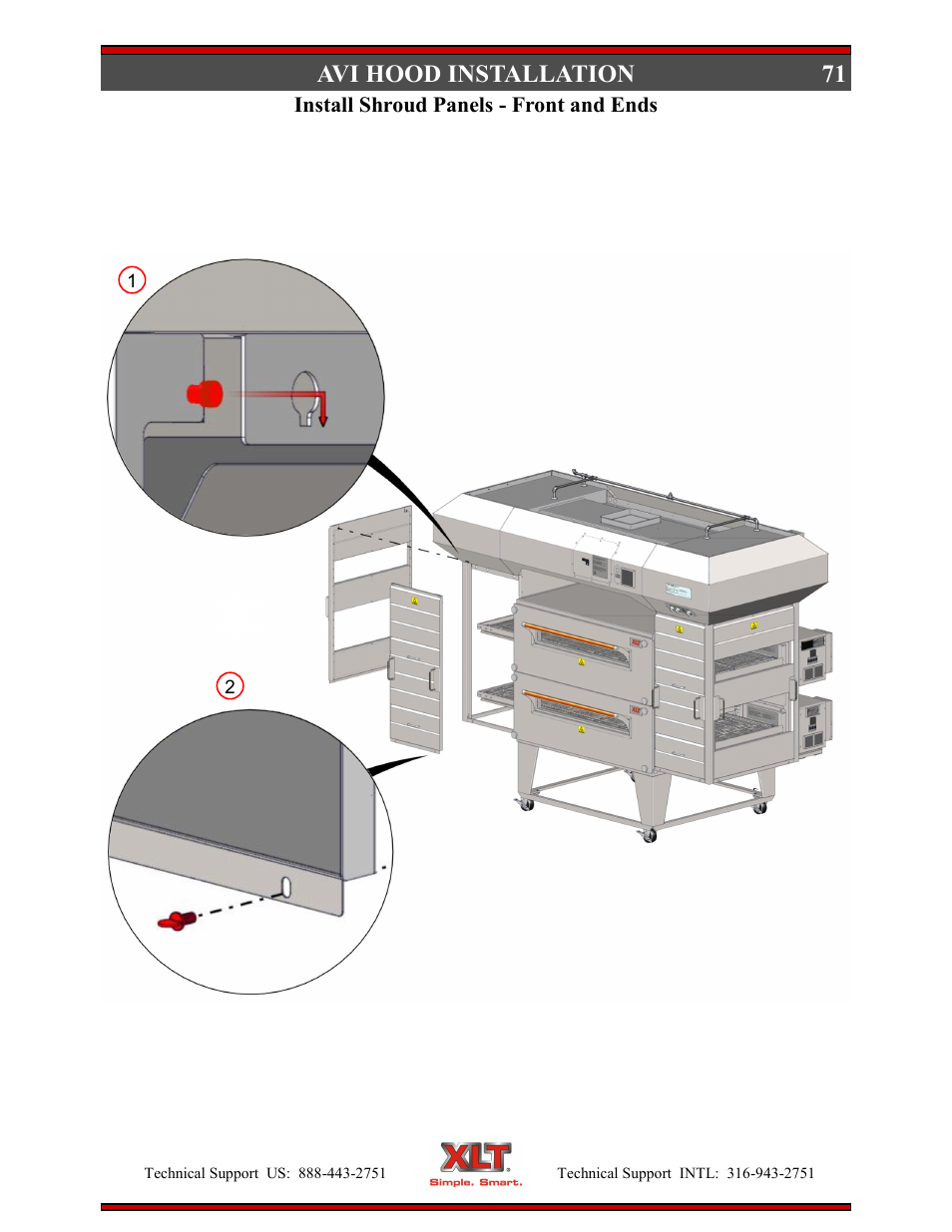 71 avi hood installation | XLT XD-9005B User Manual | Page 71 / 102
