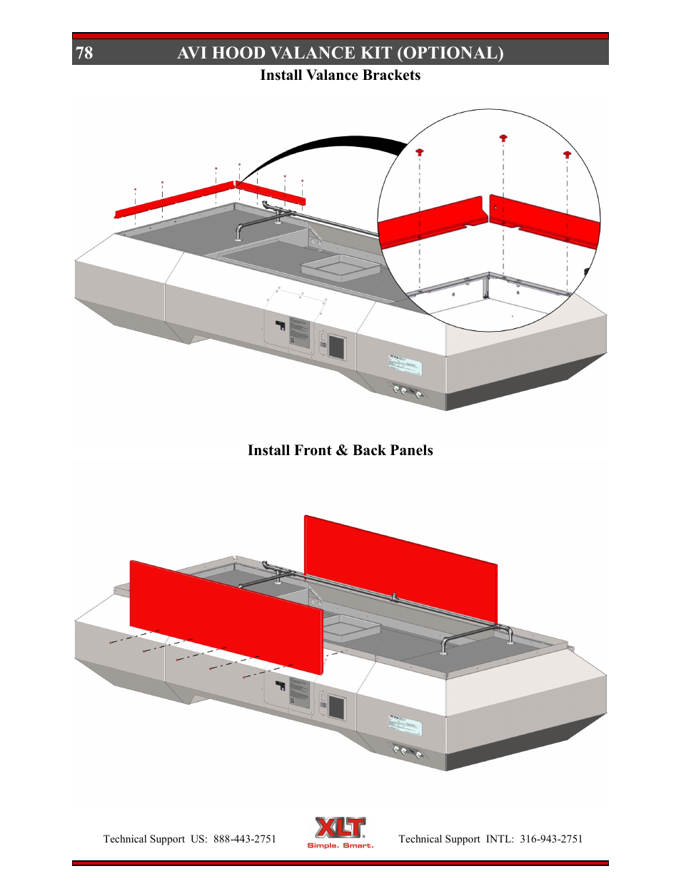 Avi hood valance kit (optional) | XLT XD-9005B User Manual | Page 78 / 102
