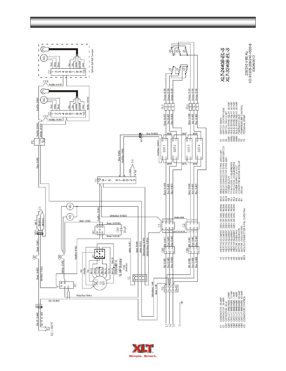 Oven schematic - standard | XLT XD-9005A User Manual | Page 85 / 100