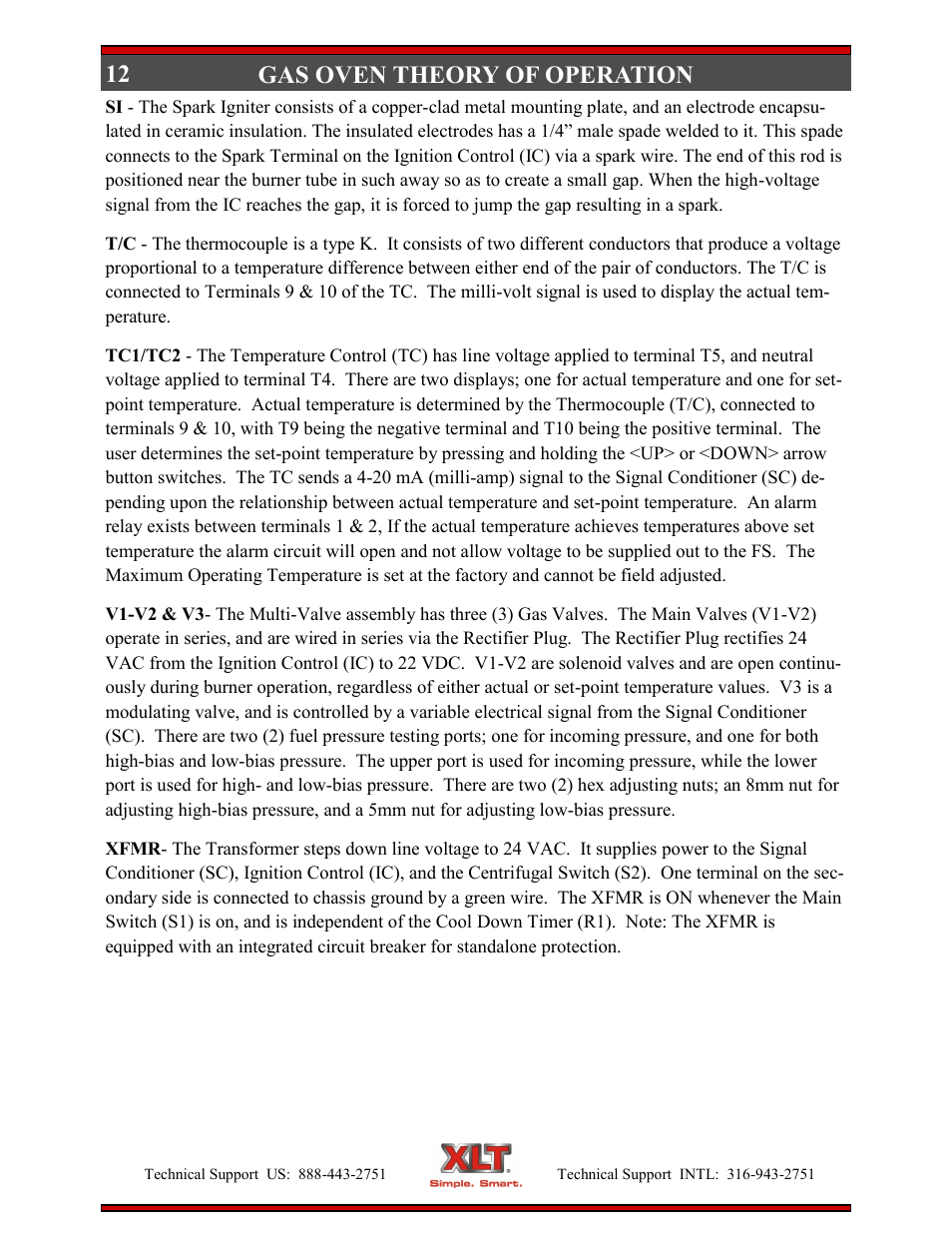 12 gas oven theory of operation | XLT XD-9006E User Manual | Page 12 / 78