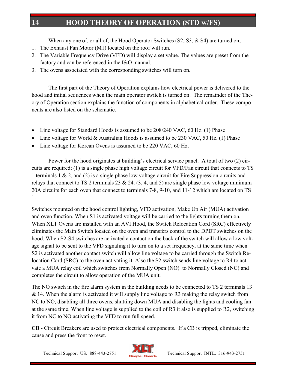 14 hood theory of operation (std w/fs) | XLT XD-9006E User Manual | Page 14 / 78