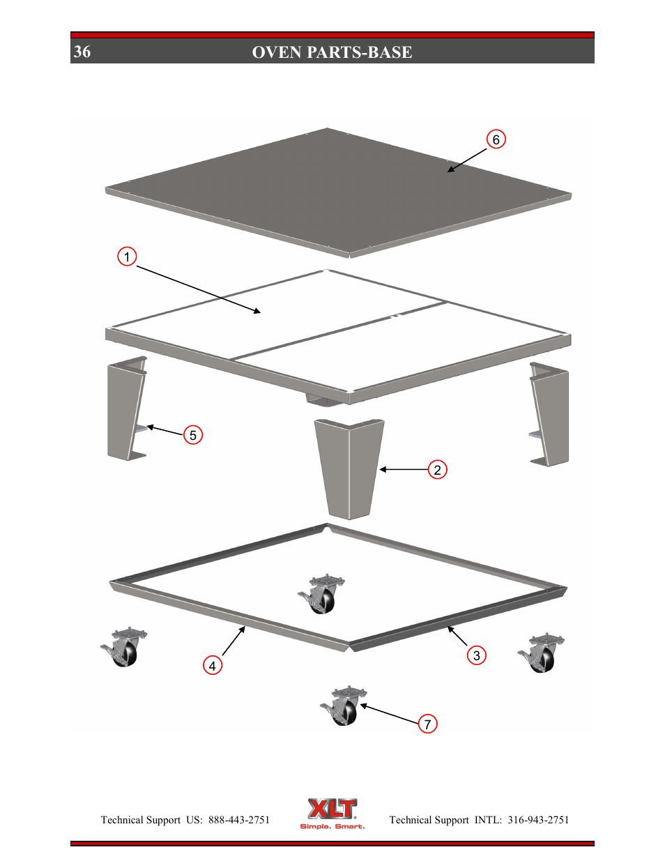 36 oven parts-base | XLT XD-9006E User Manual | Page 36 / 78
