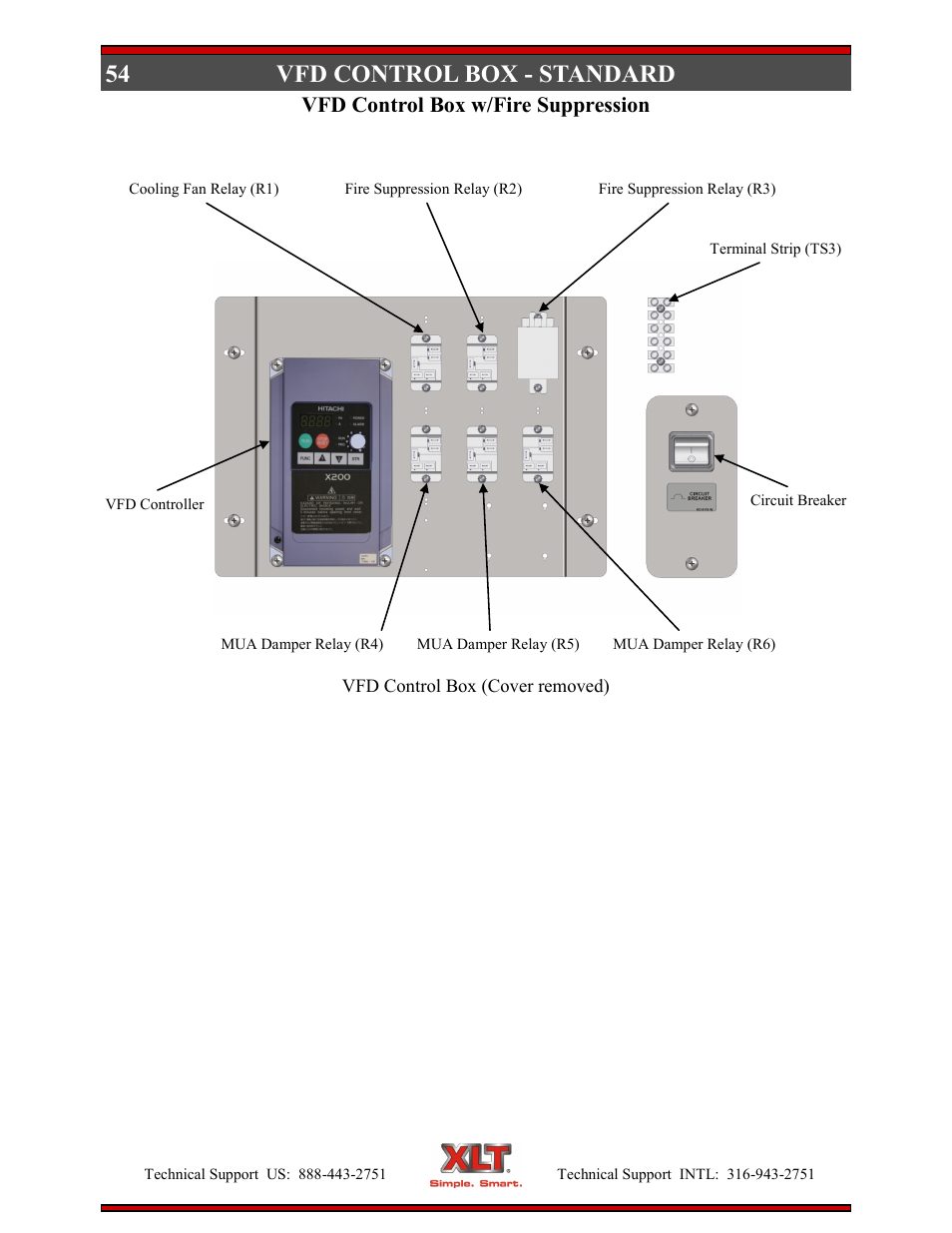 Vfd control box - standard, Vfd control box w/fire suppression | XLT XD-9006E User Manual | Page 54 / 78
