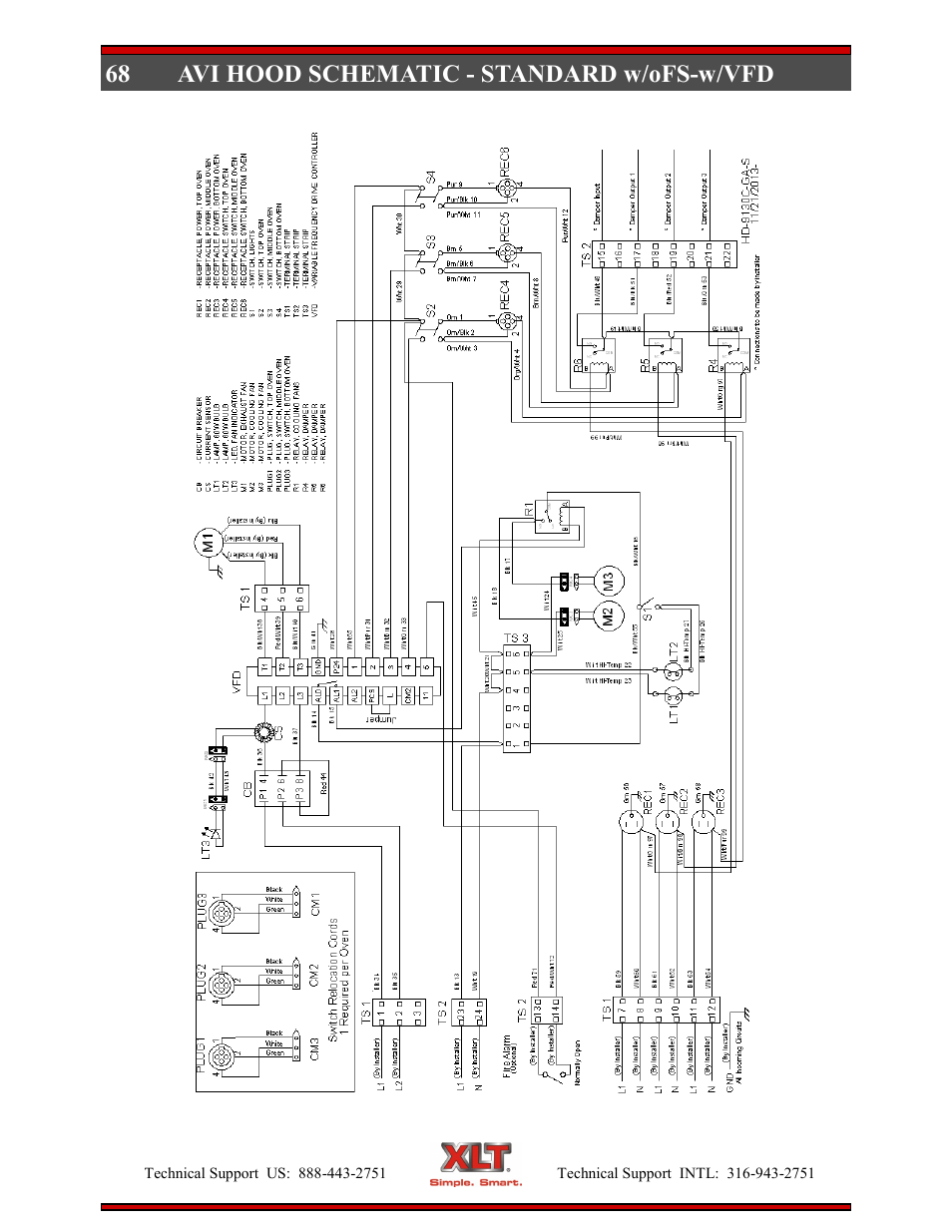 68 avi hood schematic - standard w/ofs-w/vfd | XLT XD-9006E User Manual | Page 68 / 78