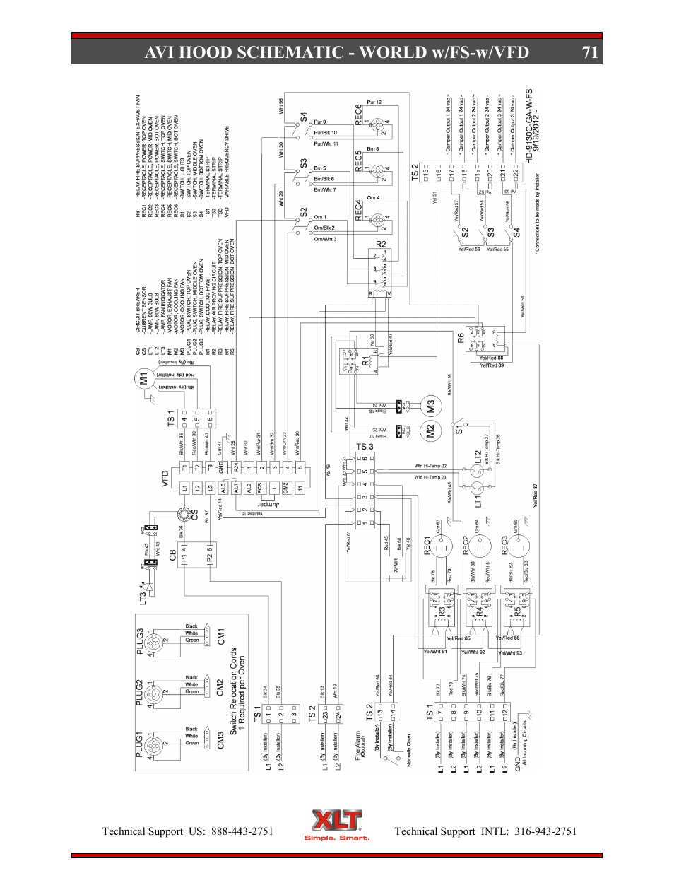71 avi hood schematic - world w/fs-w/vfd | XLT XD-9006E User Manual | Page 71 / 78
