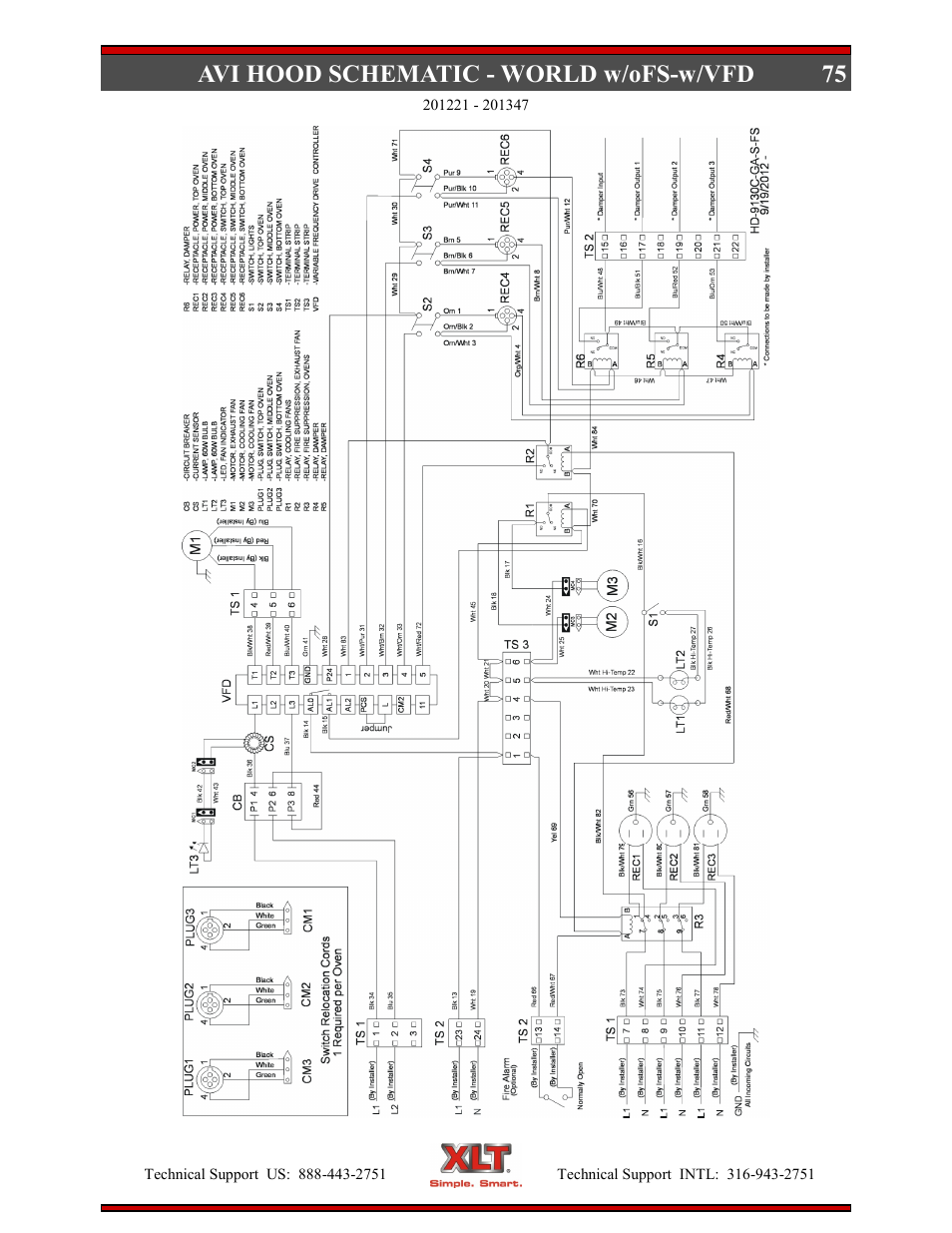 75 avi hood schematic - world w/ofs-w/vfd | XLT XD-9006E User Manual | Page 75 / 78