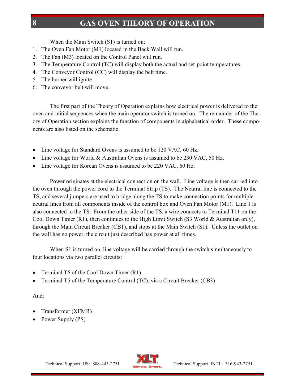 Gas oven theory of operation | XLT XD-9006E User Manual | Page 8 / 78