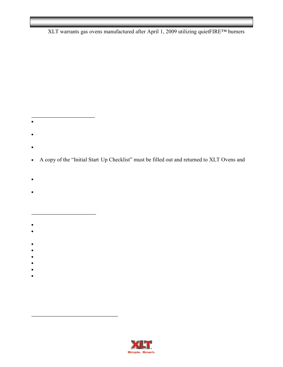 Warranty - us & canada | XLT XD-9006A (GAS Oven Version – C, AVI Hood Version – B) User Manual | Page 4 / 62