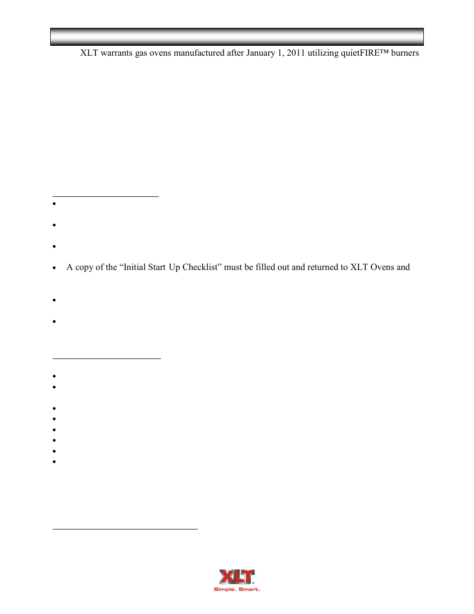 Limited warranty - international | XLT XD-9006A (GAS Oven Version – C, AVI Hood Version – B) User Manual | Page 5 / 62