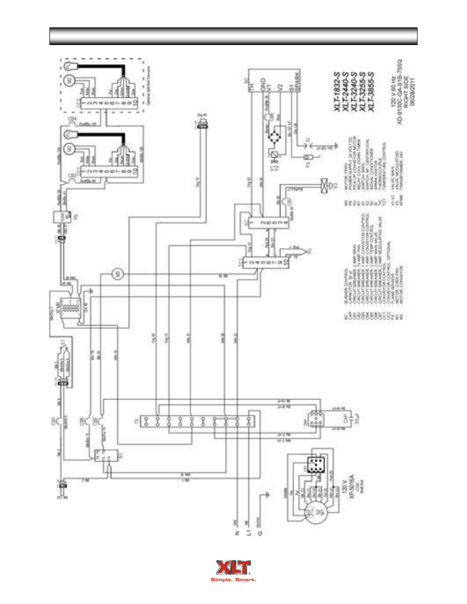 Oven schematic - standard | XLT XD-9006A (GAS Oven Version – C, AVI Hood Version – B) User Manual | Page 53 / 62