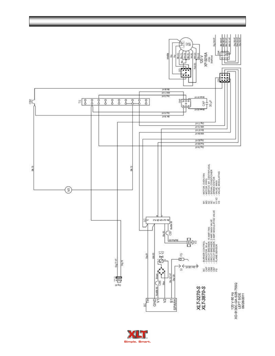 Oven schematic - standard | XLT XD-9006A (GAS Oven Version – C, AVI Hood Version – B) User Manual | Page 54 / 62