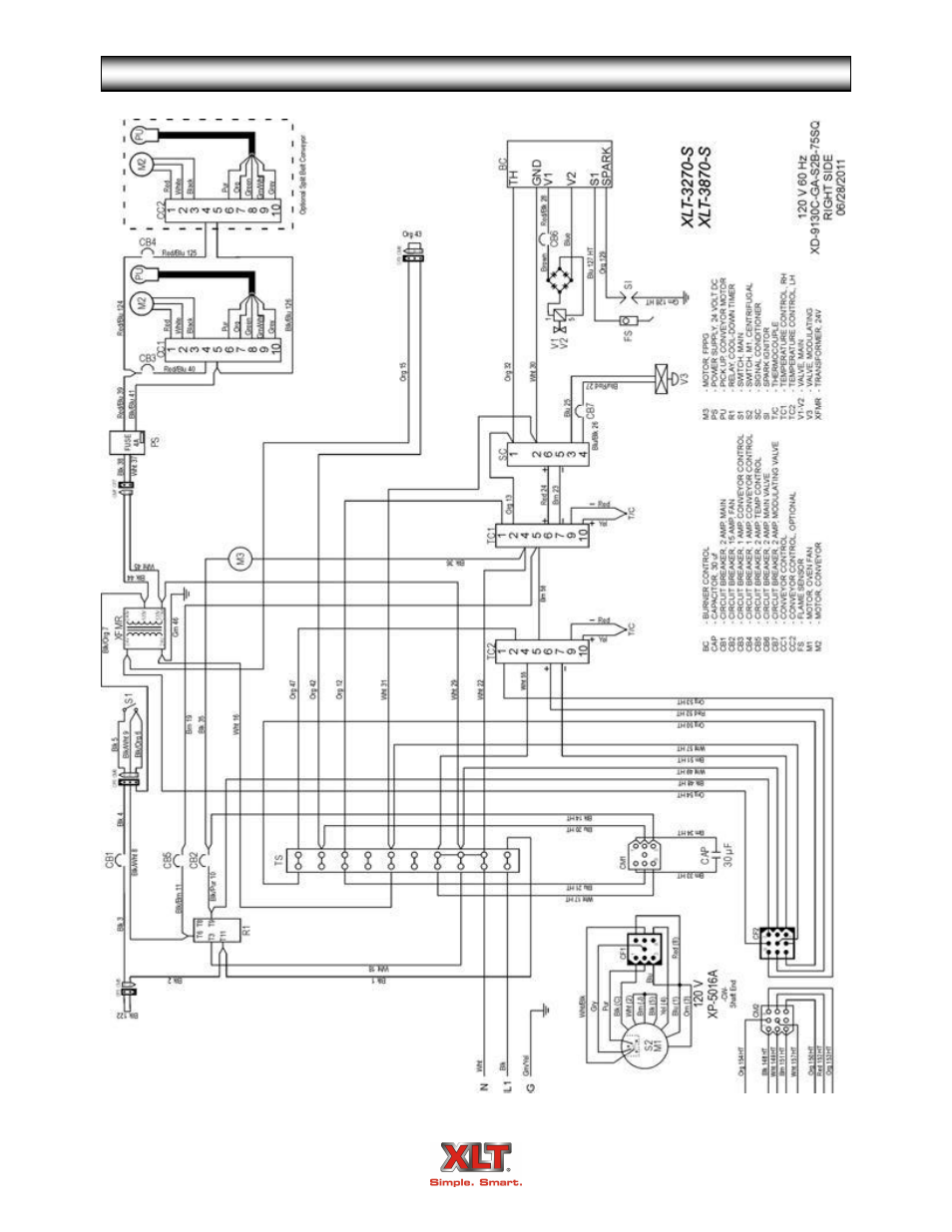 Oven schematic - standard | XLT XD-9006A (GAS Oven Version – C, AVI Hood Version – B) User Manual | Page 55 / 62